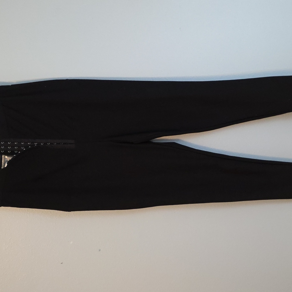 Black Waist Trainer Corset Workout Thermal Black Leggings size Large